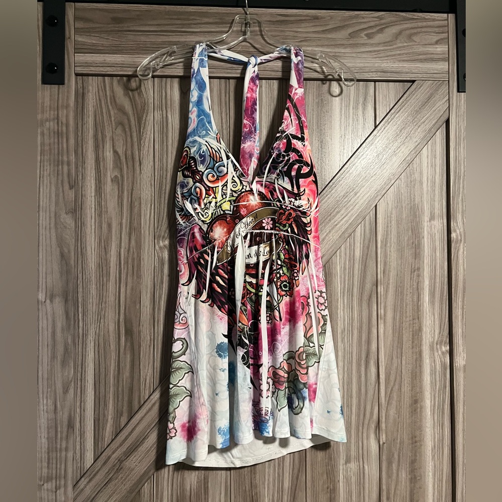 Graphic Halter Top